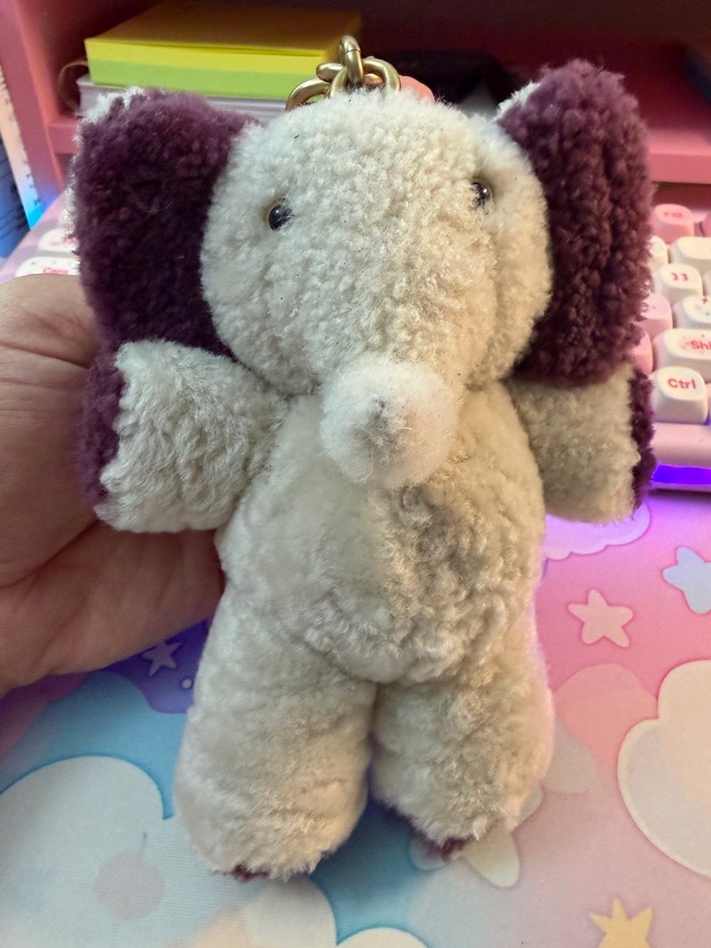 Coach Shearling Ellie Elephant Bag Charm EUC